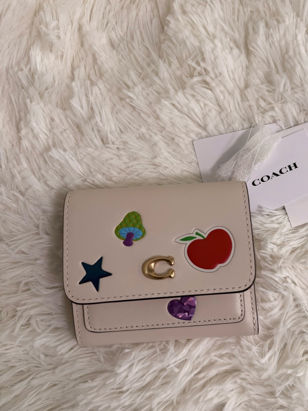 COACH Chalk Leather wallet with stickers
